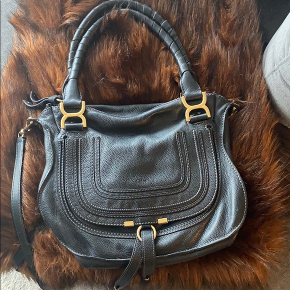 Chloe Marcie Medium Leather Satchel Handbag - Picture 2 of 8